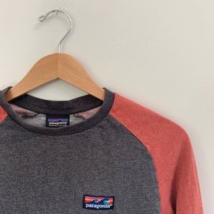 Patagonia red and gray long sleeve shirt